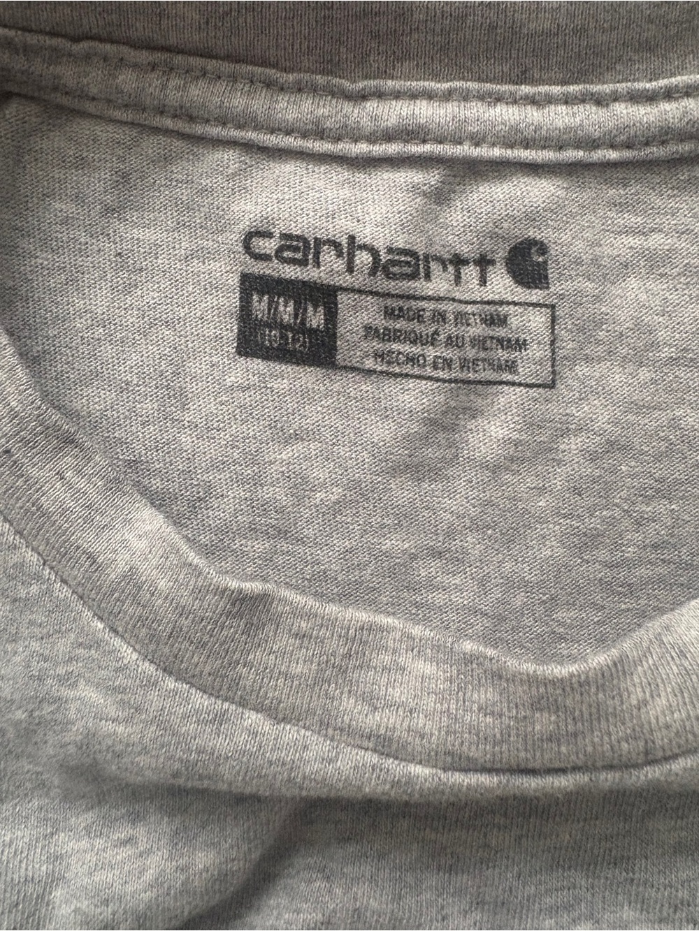 Carhartt Pocket T Shirt Kids Medium(10/12) Gray Workwear Logo Pocket Tee Casual - Picture 3 of 4